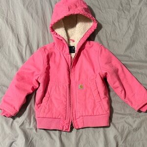 Carhartt Hot Pink Sherpa-Lined Hooded Work Jacket